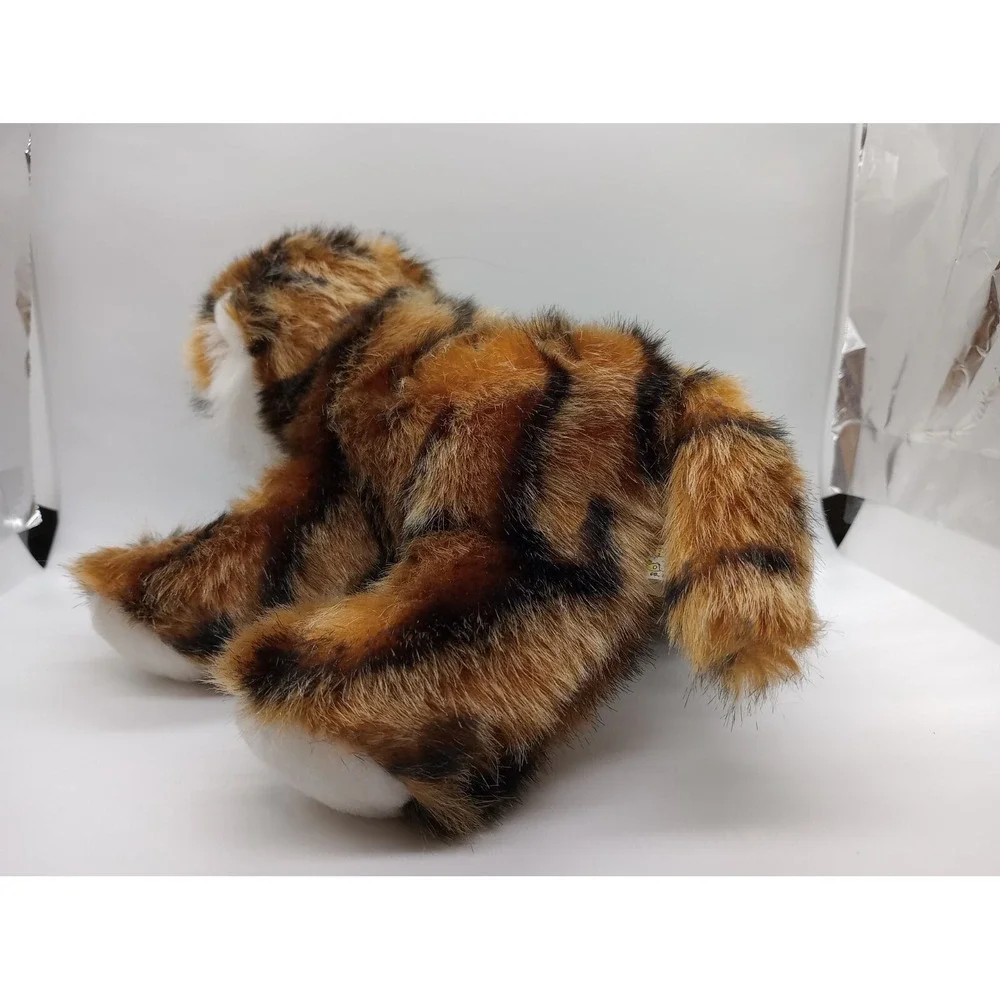 Plush Tiger Stuffed Animal Orange Black Striped Chinese Good Fortune Paw 11 inch